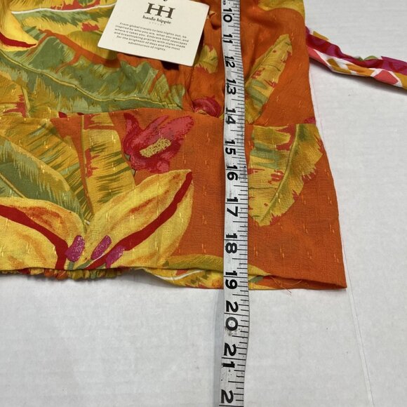 Haute Hippie Halter Top M Tropical Floral High Neck Smocked Vacation Resort - Picture 5 of 10